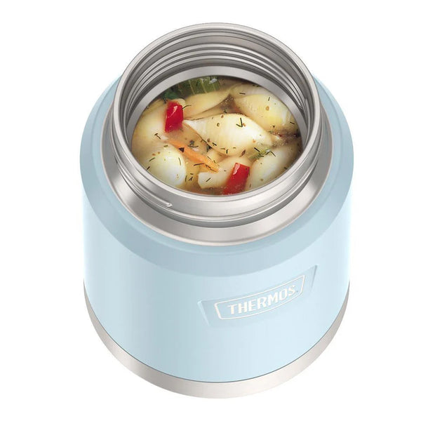 variant:41903143190605 16 oz Stainless Steel Food Jar w/ Spoon Glacier