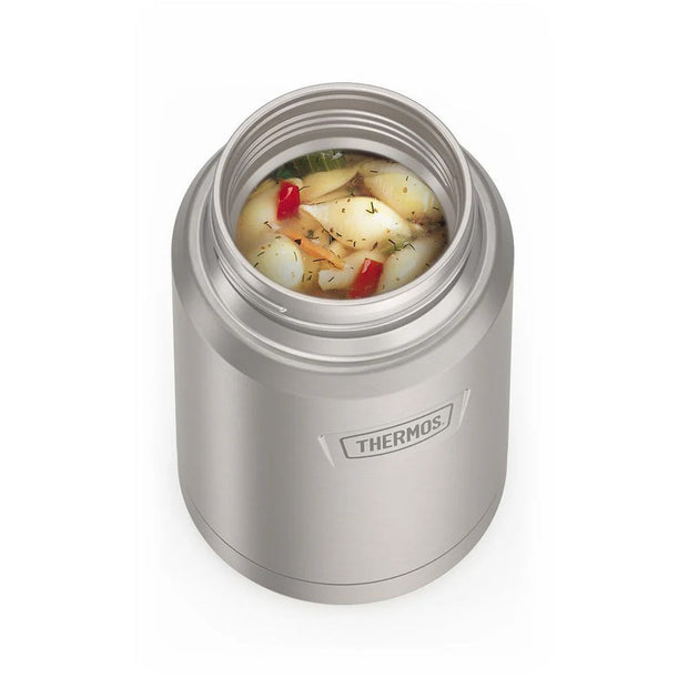 variant:41903142502477 24 oz Stainless Steel Food Jar w/ Spoon Matte Stainless Steel 
