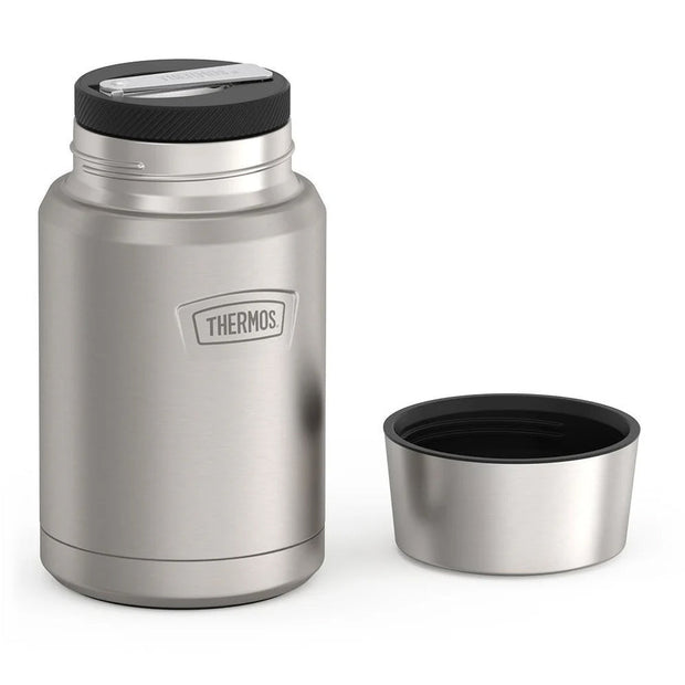 variant:41903142502477 24 oz Stainless Steel Food Jar w/ Spoon Matte Stainless Steel 
