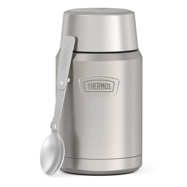 variant:41903142502477 24 oz Stainless Steel Food Jar w/ Spoon Matte Stainless Steel 
