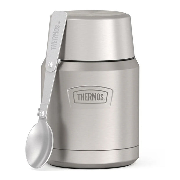 variant:41903143125069 16 oz Stainless Steel Food Jar w/ Spoon Matte Stainless Steel 