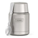 variant:41903143125069 16 oz Stainless Steel Food Jar w/ Spoon Matte Stainless Steel 