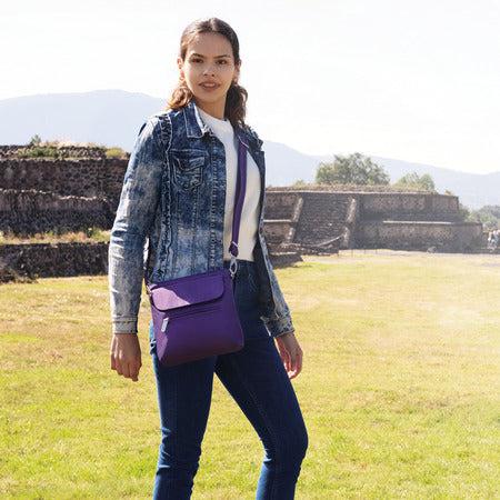 variant:41415639793741 travelon Mini Shoulder Bag purple