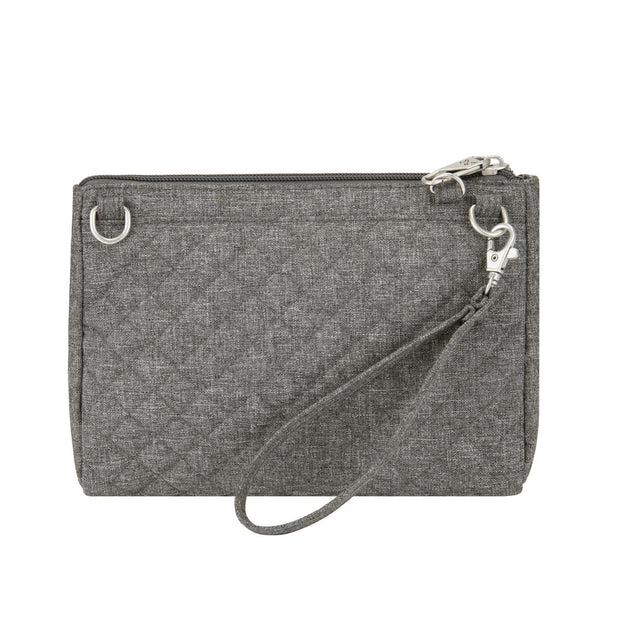 variant:41415634419789 Travelon - Anti-Theft BoHo Clutch Crossbody - Gray Heather