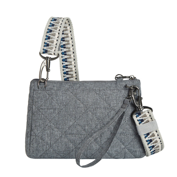 variant:41415634321485 Travelon - Anti-Theft BoHo Clutch Crossbody Gray Boho
