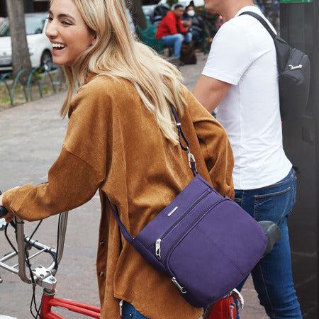 variant:41415643594829 travelon North/South Crossbody purple