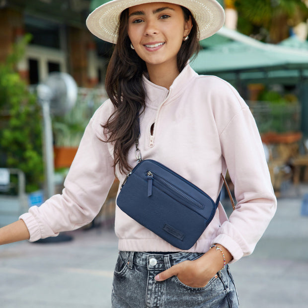 variant:41415740424269 Metro Anti Theft Stadium Mini Crossbody Navy