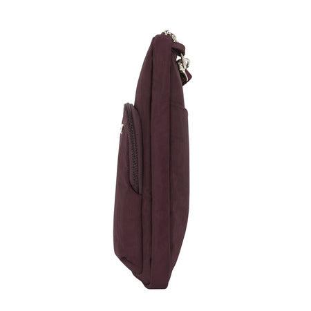 variant:41415647952973 travelon Anti-Theft Essentials Mini Asymmetric Crossbody dark bordeaux