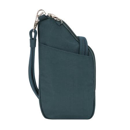 variant:41415647920205 travelon Anti-Theft Essentials Mini Asymmetric Crossbody peacock