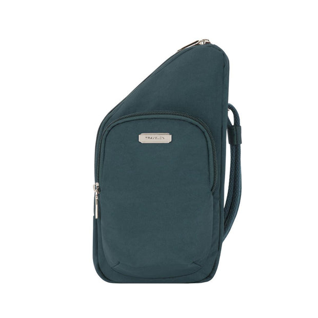 variant:41415647920205 travelon Anti-Theft Essentials Mini Asymmetric Crossbody peacock