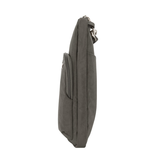variant:43412150780096 travelon Anti-Theft Essentials Mini Asymmetric Crossbody smoke
