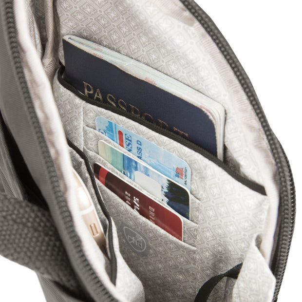variant:43412150780096 travelon Anti-Theft Essentials Mini Asymmetric Crossbody smoke