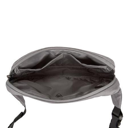 variant:41415628456013 travelon World Travel Essentials Convertible Sling/Waist Pack Gray Heather
