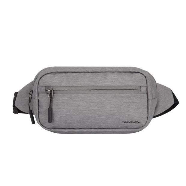 variant:41415628456013 travelon World Travel Essentials Convertible Sling/Waist Pack Gray Heather