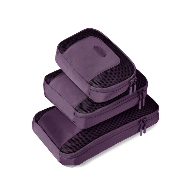 variant:41415733313613 Travelon Pi Never Lost Set of 3 Packing Cubes Blackberry