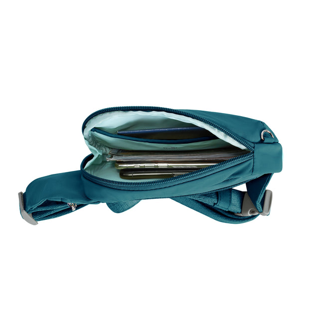 variant:41857864302669 Roam Anti-Theft Compact Sling Travelon Desert Capri Blue
