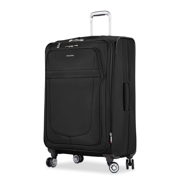 variant:41415703167053 RBH Hermosa Softside Large Checked Spinner Luggage Black