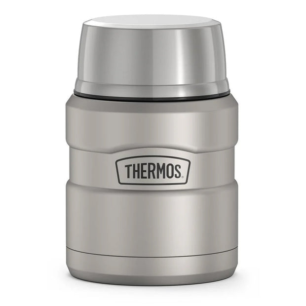 variant:41903167799373 16 oz. Stainless Steel Food Jar w Folding Spoon Matte Stainless Steel 
