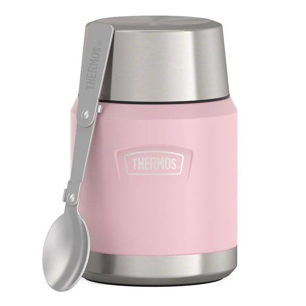 variant:41903143223373 16 oz Stainless Steel Food Jar w/ Spoon Sunset Pink