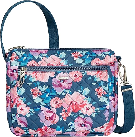 variant:41415606632525 Travelon Anti Theft Classic Small E W blossom floral
