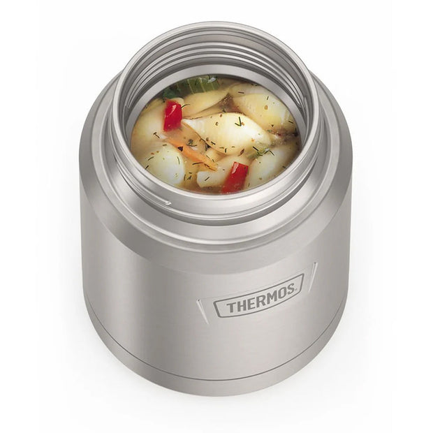 variant:41903143125069 16 oz Stainless Steel Food Jar w/ Spoon Matte Stainless Steel 