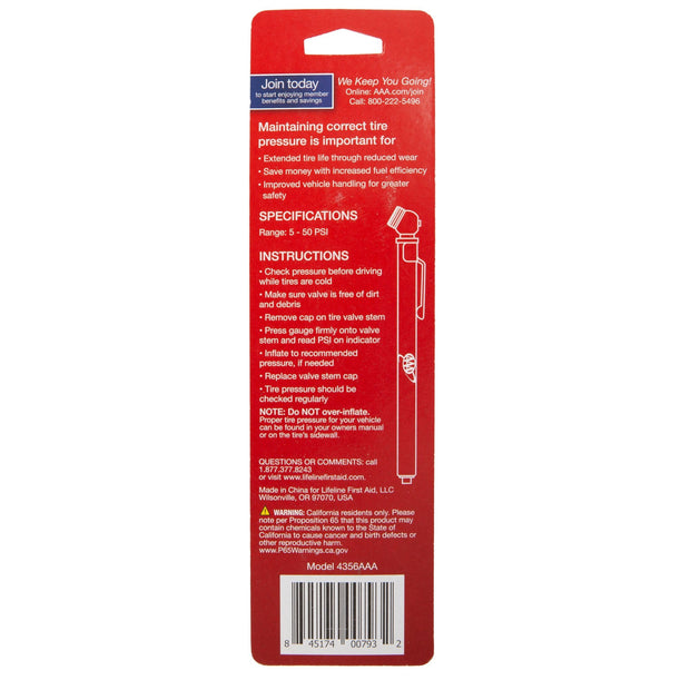 AAA.com | Lifeline AAA Pen Style Tire Gauge
