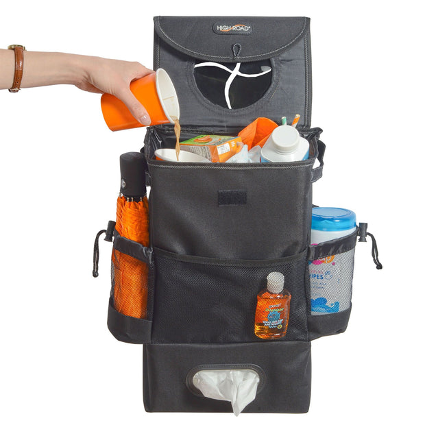 StashAway Car Seat Back Organizer & Trash Station - Black