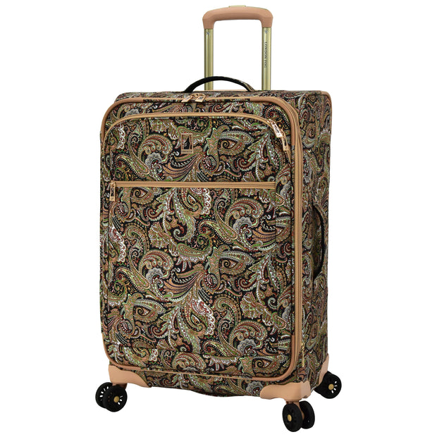 variant:42159014248525 London Fog 
Mayfair Softside Medium Checked Luggage Black And Sand Paisley