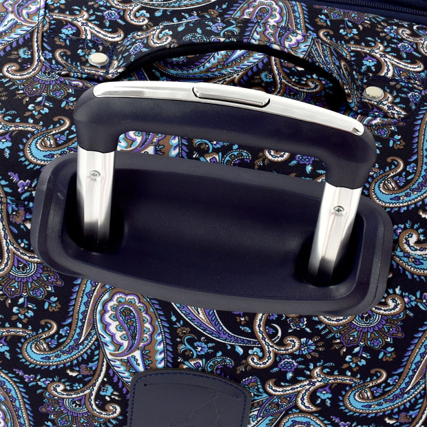 variant:42159014215757 London Fog 
Mayfair Softside Medium Checked Luggage Navy And White Paisley