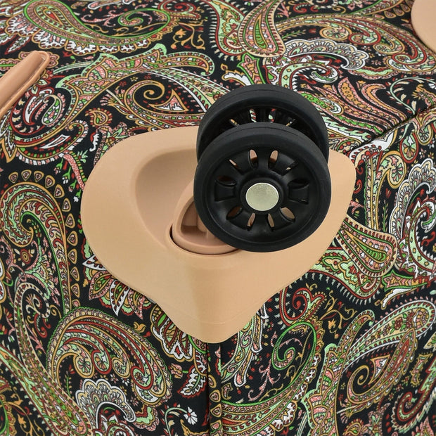variant:42159014248525 London Fog 
Mayfair Softside Medium Checked Luggage Black And Sand Paisley