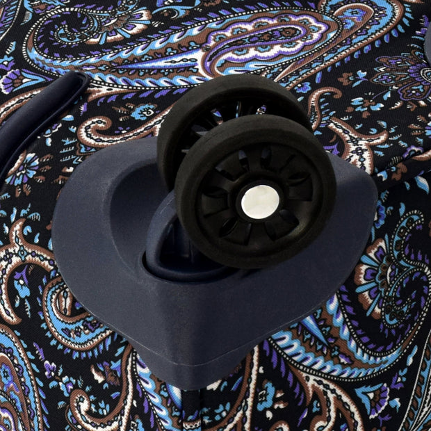 variant:42159014215757 London Fog 
Mayfair Softside Medium Checked Luggage Navy And White Paisley
