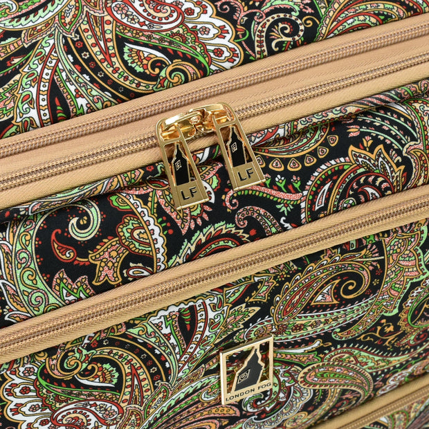 variant:42159012249677 London Fog Mayfair Softside Carry-On Luggage Black And Sand Paisley