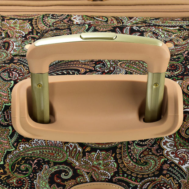 variant:42159014248525 London Fog 
Mayfair Softside Medium Checked Luggage Black And Sand Paisley