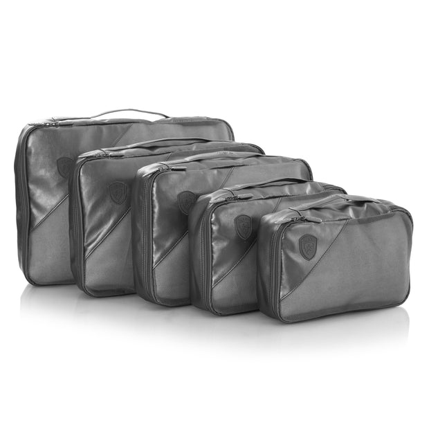 variant:41992558542925 Metallic Packing Cube 5-Piece Set Charcoal
