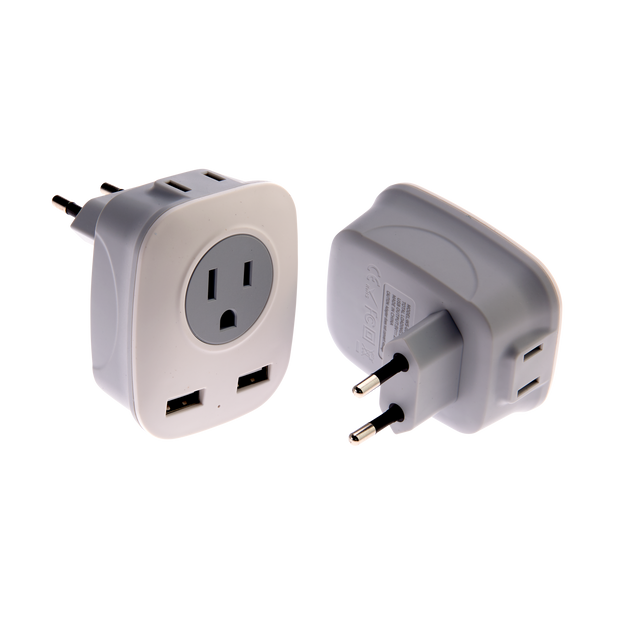 Dual USB Euro Adapter