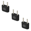 Europe & Asia Ungrounded Adapter Plug - 3 pack