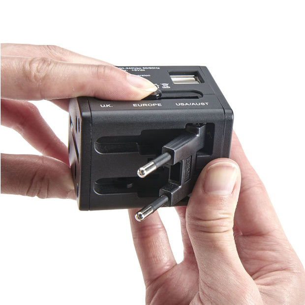 Smooth Trip International Adapter Cube with Dual USB Chargers