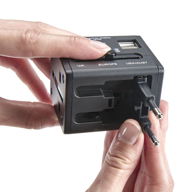 Smooth Trip International Adapter Cube with Dual USB Chargers