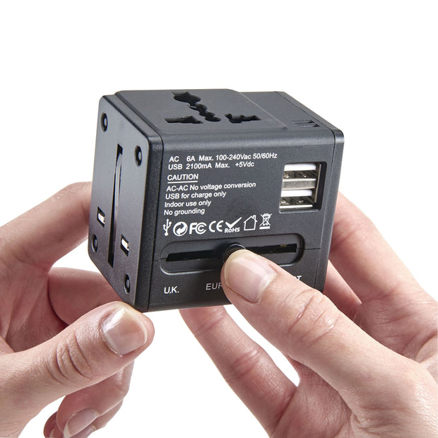 Smooth Trip International Adapter Cube with Dual USB Chargers