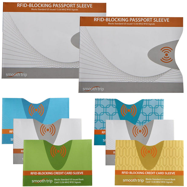 Smooth Trip RFID Blocking Protectors - 8 Pack