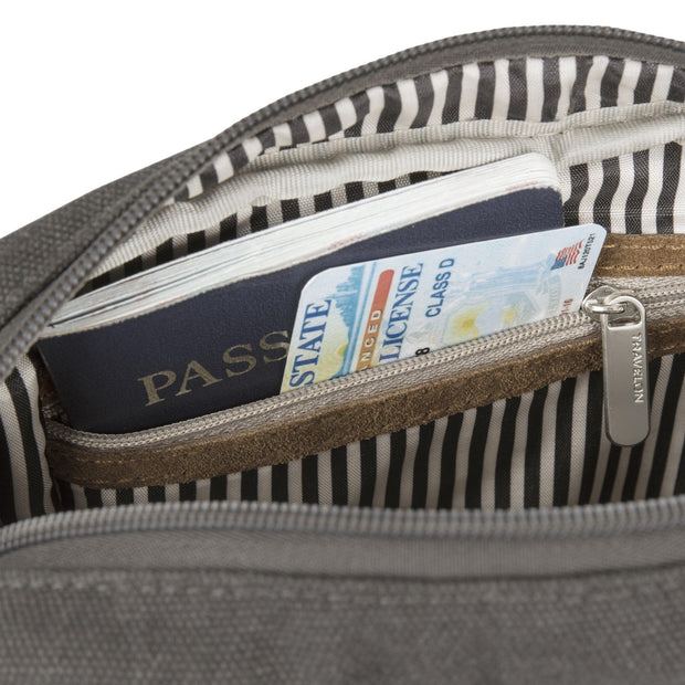 variant:41415625932877 Travelon Anti-Theft Heritage Crossbody - Pewter