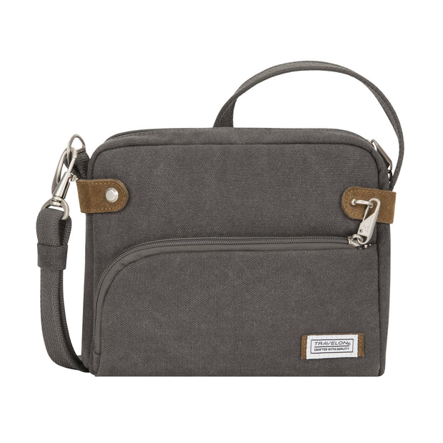 variant:41415625932877 Travelon Anti-Theft Heritage Crossbody - Pewter