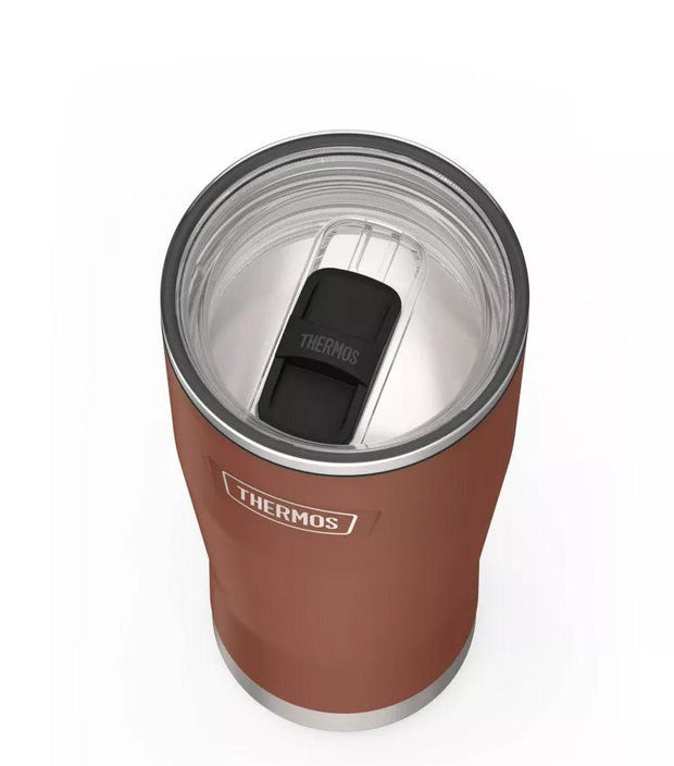 variant:41903149383757 Thermos 24oz Icon Stainless Steel Cold Cup w/ Slide Lock Saddle